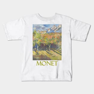 The Lindens of Poissy (1882) by Claude Monet Kids T-Shirt